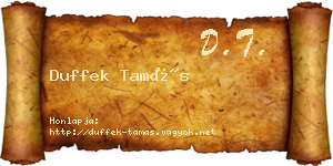 Duffek Tamás névjegykártya